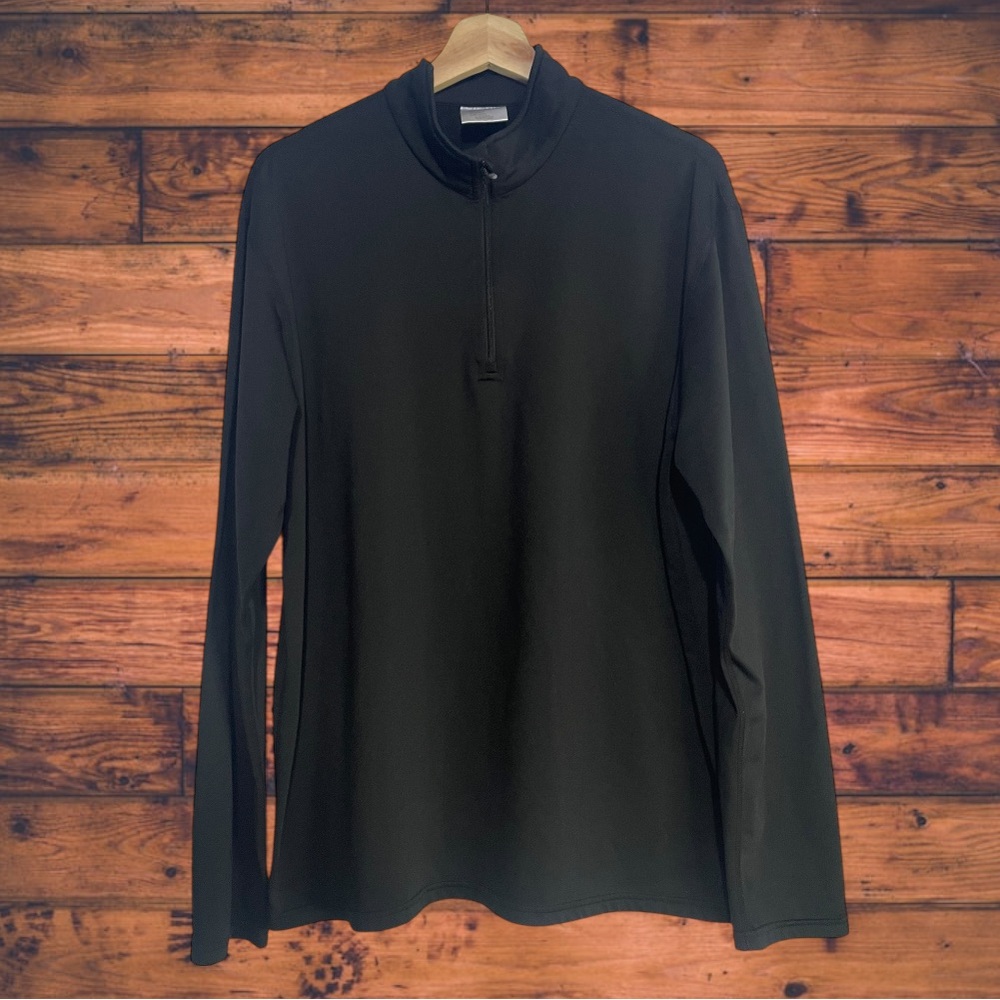 RefridgiWear Black Quarter 1/4 Zip Base Layer Stretch Shirt Large‎